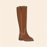 tall brown wellington leather boots image